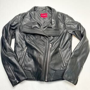 GUESS Black Moto Jacket with Silver Accents